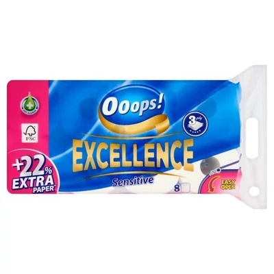 WC papír Ooops Excellence 8tek 3rt.6#Lotion