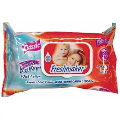 Törlőkendő 72db Freshmaker Baby kupakos 24#