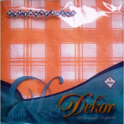 Szalvéta Müller DEKOR Kockás70/cs 40#1rt.32x32cm színes vegy