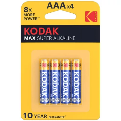 Kodak Max alkáli AAA/4 Mikro elem 10#