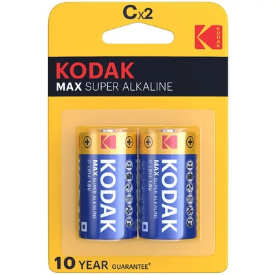 Kodak MAX Alkáli B2 C baby elem  10/#
