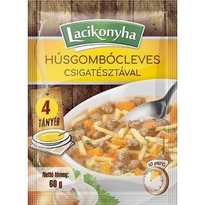 Lacikonyha 60g Húsgombóc leves    17# 4tányér
