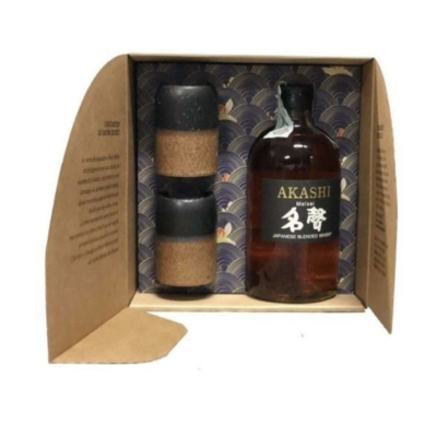 Akashi 40% Meisei Gift Pack     0,5l Japán Whisky+2pohár