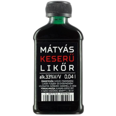 Mátyás Keserű likőr  33%  0,04x27 pet